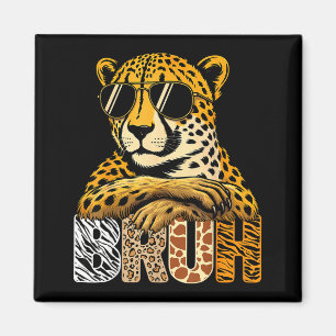 Íman Bruh leopardo safari animais vida selvagem menino 