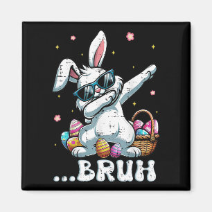 Íman Bruh Páscoa Dabbing Bunny Rabbit Dance Kids M