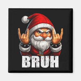 Íman Bruh Vintage Rock On Papai Noel Pijamas De Natal P