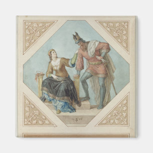 Íman Brunhilde e Hagen, ilustração de "The Niebelu