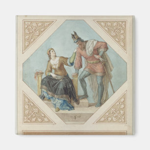 Íman Brunhilde e Hagen, ilustração para 'o Niebelu