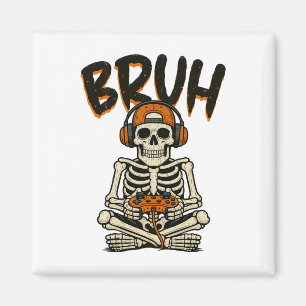 Íman Brut Skeleton Gamer Dia de as Bruxas engraçado Jog