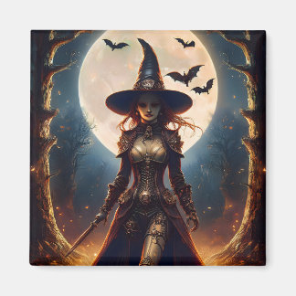 Íman Bruxa da Floresta Steampunk do Halloween