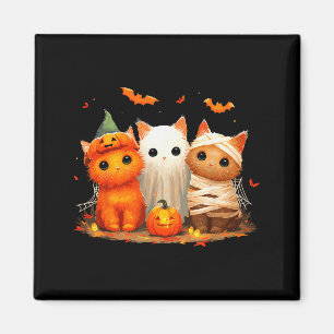 Íman Bruxa de Gatinho Engraçado Y Abóbora de Halloween 
