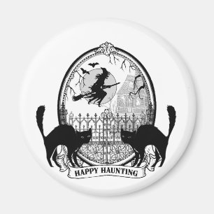 Íman bruxa de Halloween, antiga vintage