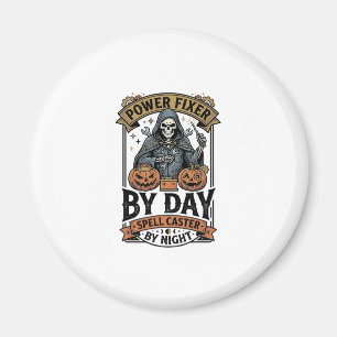 Íman Bruxa de Reparo de Bateria Camisa de Halloween Eng