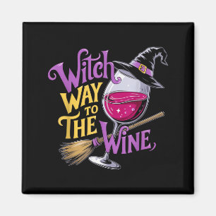 Íman Bruxa do Halloween Caminho Para o Vinho Fun Bruxa