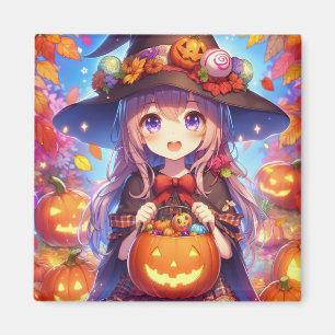 Íman Bruxa do Halloween do Anime Bonito