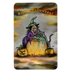 Íman Bruxa e gato preto, Feliz Halloween!