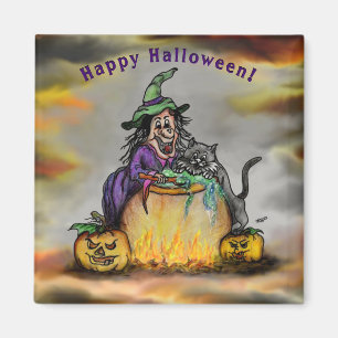Íman Bruxa e gato preto, Feliz Halloween!