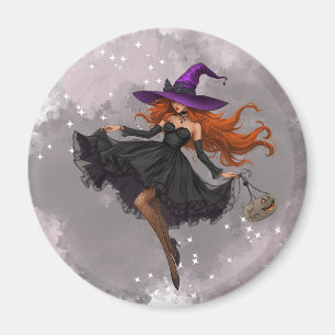 Íman Bruxa elegante Halloween imã