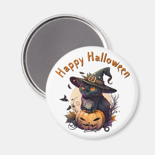 Íman Bruxa Gato para Feliz Halloween