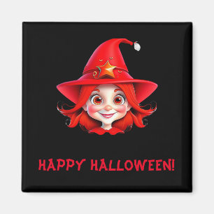 Íman Bruxa Pequena de Cabelo Vermelho Mágico do Hallowe