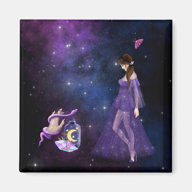 Íman Bruxaria Esotérica Mágica Presente Roxo Para Bruxa (Frente)