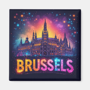 Íman 🧲 Bruxelas Bélgica Memória de Viagem para Visitan