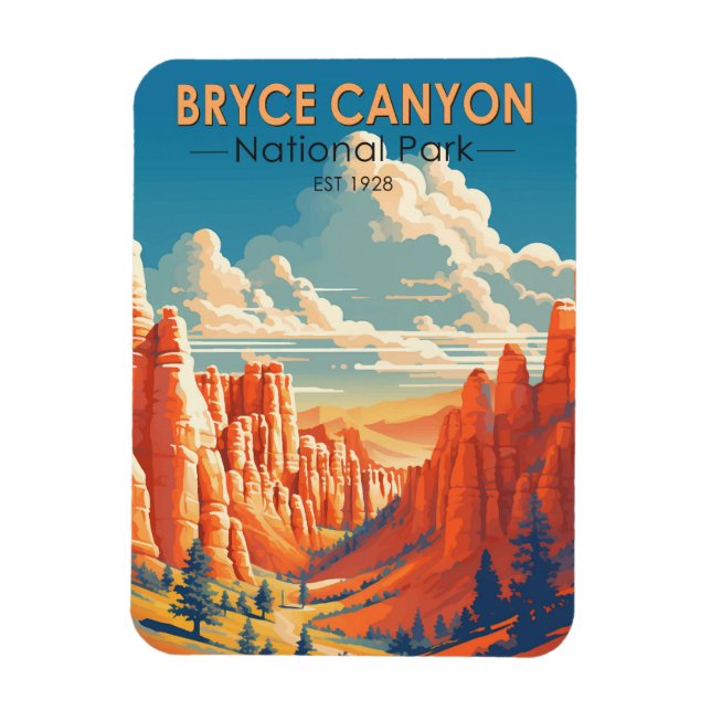 Íman Bryce Canyon National Park Viagem Art Vintage (Vertical)