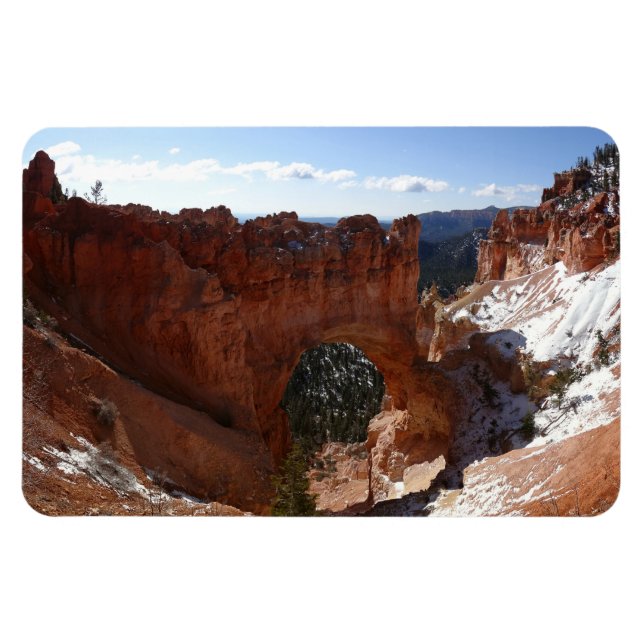 Íman Bryce Canyon Natural Bridge Snowy Landscape Foto (Horizontal)