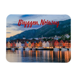 Íman Bryggen Bergen Noruega estilizada