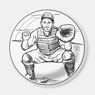 Íman Bubble Dreams Jogador de Baseball Magnet