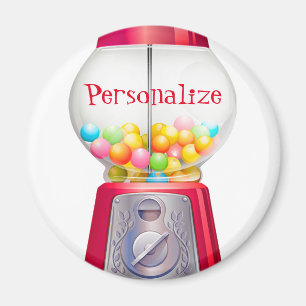 Íman Bubblegum vintage máquina de mascar vermelho bonit