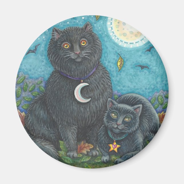 ÍMAN BUBO E PYEWACKET, MAGNET DE GATOS NEGROS (Frente)