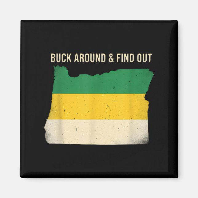 Íman Buck Around Oregon Map Funny Wildlife Adventure Vi (Frente)