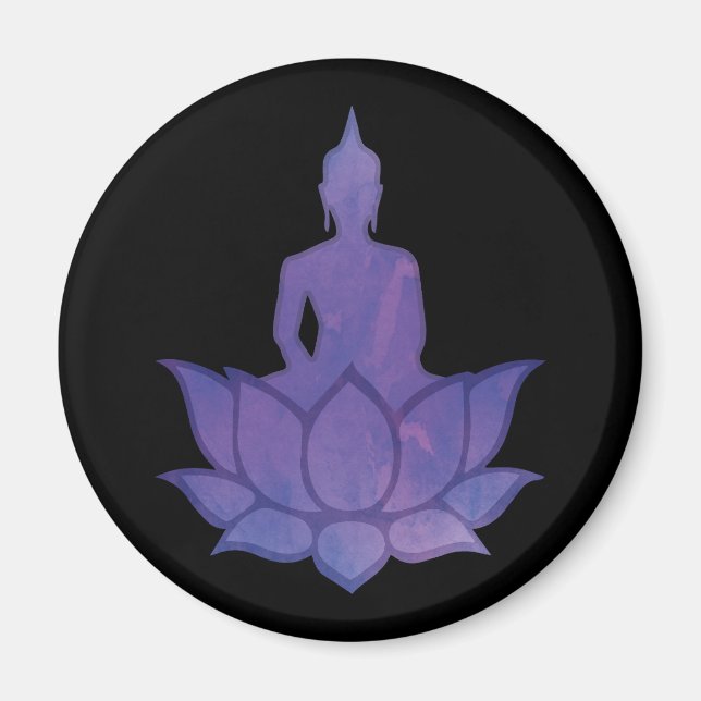 Íman Buda no Lotus Purple Magnet (Frente)