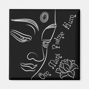 Íman Buda pondera flor de lótus White