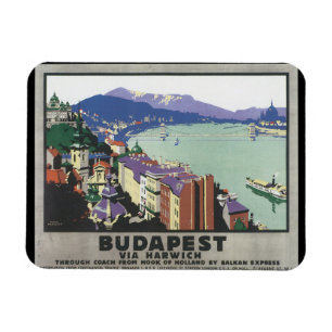 Íman Budapest através do poster de viagens de