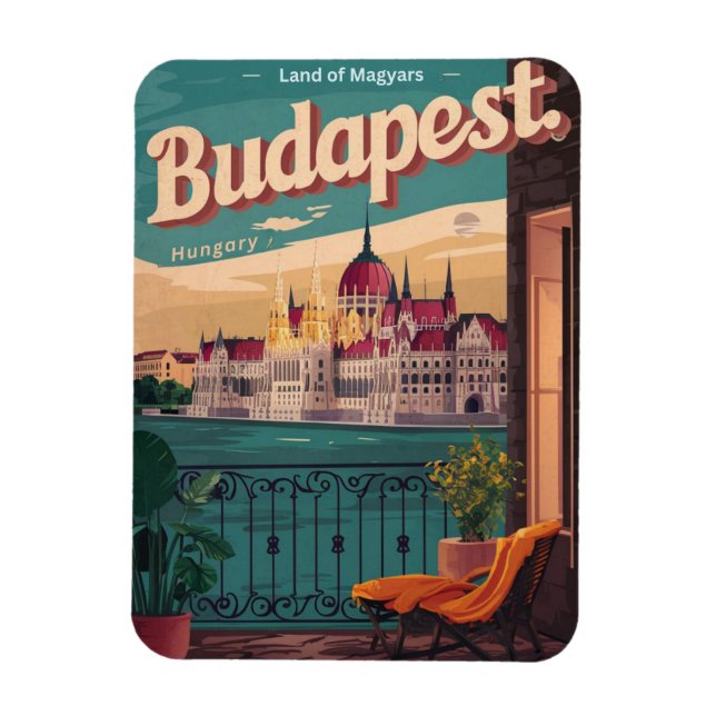 Íman budapest hungary vintage balcony view Presentes (Vertical)