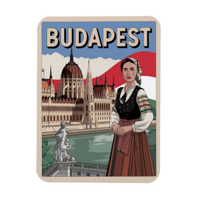 Íman budapest hungary vintage mulher local presentes (Vertical)