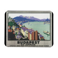 Budapeste via Harwich_Viagens vintage Poster