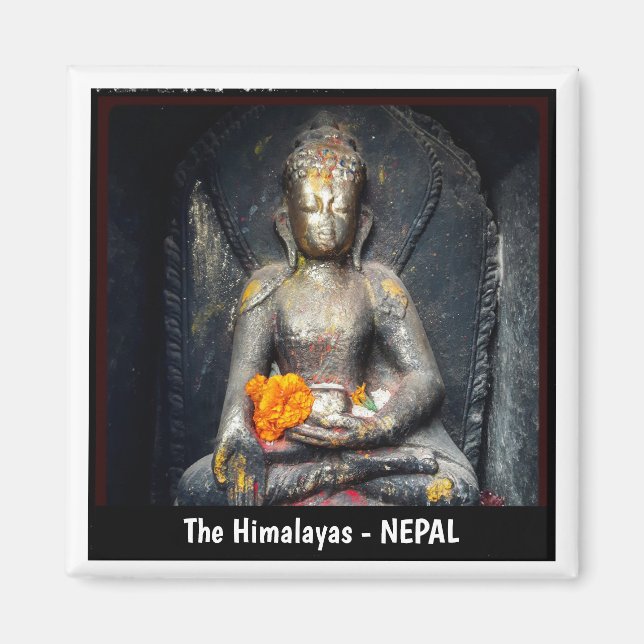 Íman Buddha Shakyamuni, Flor, Katmandu - Nepal (Frente)