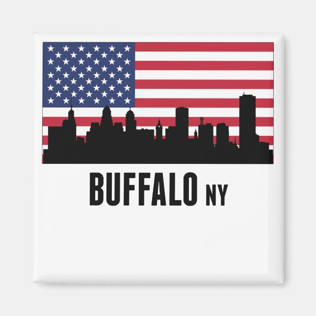 Íman Buffalo NY - Bandeira Americana (Frente)