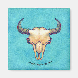 Íman Buffalo Skull Turquoise Ocidental
