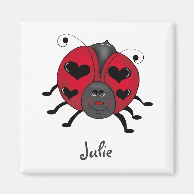 Íman Buggies no quintal ・ Ladybug sorridente (Frente)