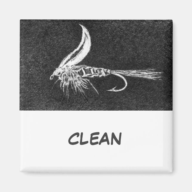Íman "Buggy Wet Fly" Dish Washer Status Magnet (Frente)