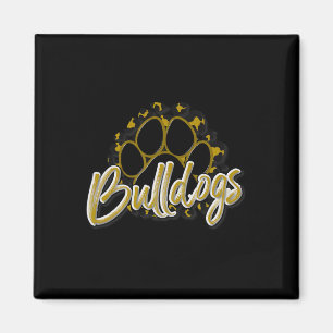 Íman Buldogue Dourado Black Cheetah School Sports Fan T