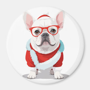 Íman Buldogue Francês Em Papais noeis Costume Adorável