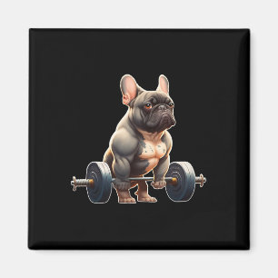 Íman Buldogue Francês Engraçado Musculação Academia Fre