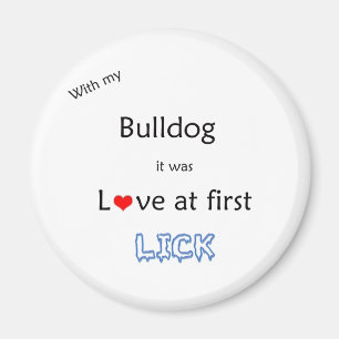 Íman Buldogue Love at First Lick - Magnet