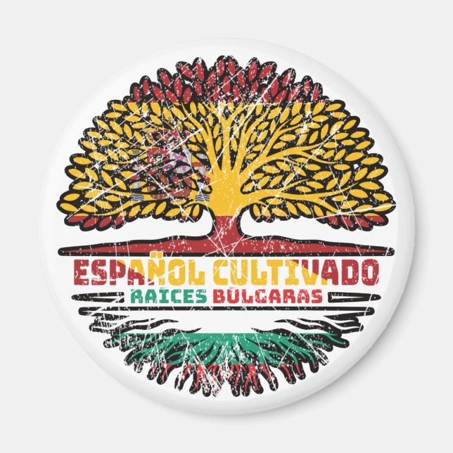 Íman Bulgária Búlgaro Espanha Espanhol Raízes da Bandei (Frente)