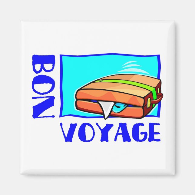 Íman Búlgaro cheio de bagagem: "Bon Voyage!" (Frente)