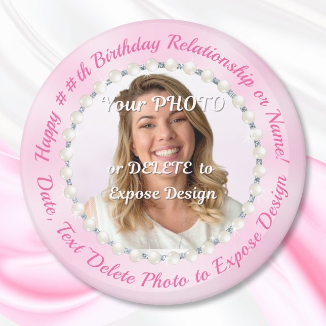 Íman BULK Favoritos para festas para adultos ou criança (30th birthday party favors. Personalized photo favors. Bulk party favors for adults. Pink favors.)