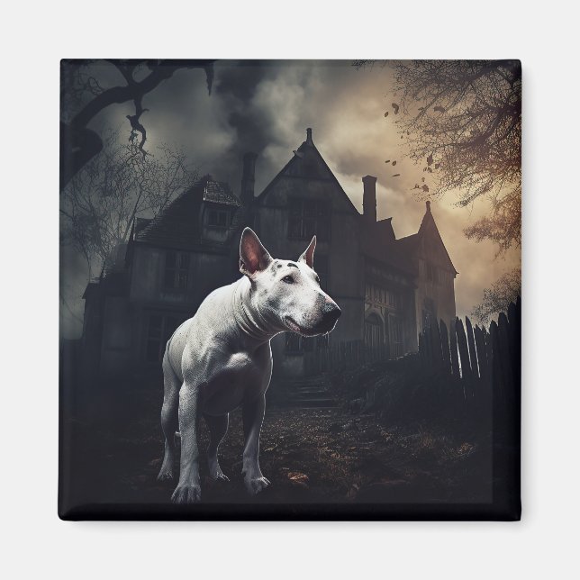 Íman Bull Terrier Halloween Scary (Frente)