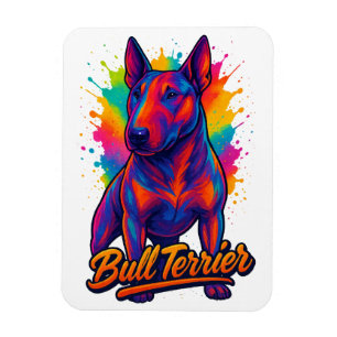 Íman Bull Terrier Neon Pop Art – Cachorro Colorido Vibr
