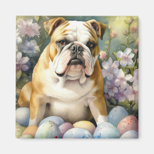 Íman Bulldog com Ovos de Páscoa Feriado
