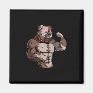 Íman Bulldog Dog Powerlifter Forte Levantador de Peso