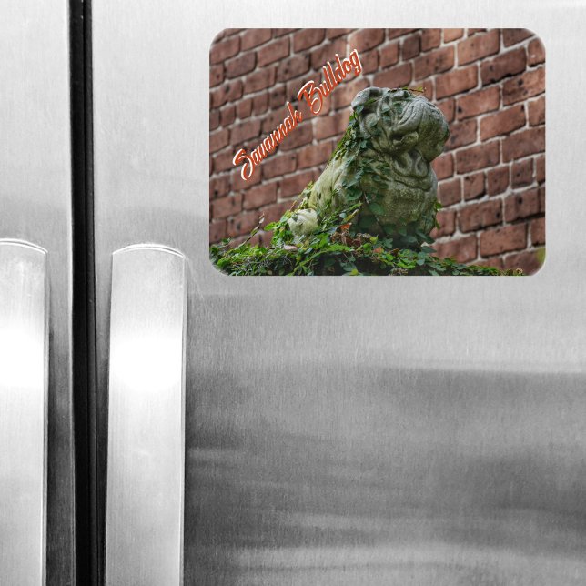 Íman Bulldog Estátua Savannah GA Fotográfica (Criador carregado)