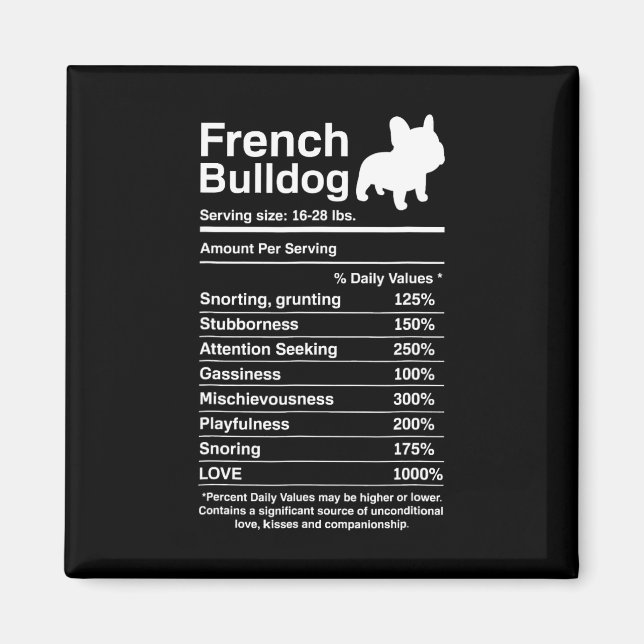Íman Bulldog Fala Nutrição, Diversão Francesa, Lover (Frente)